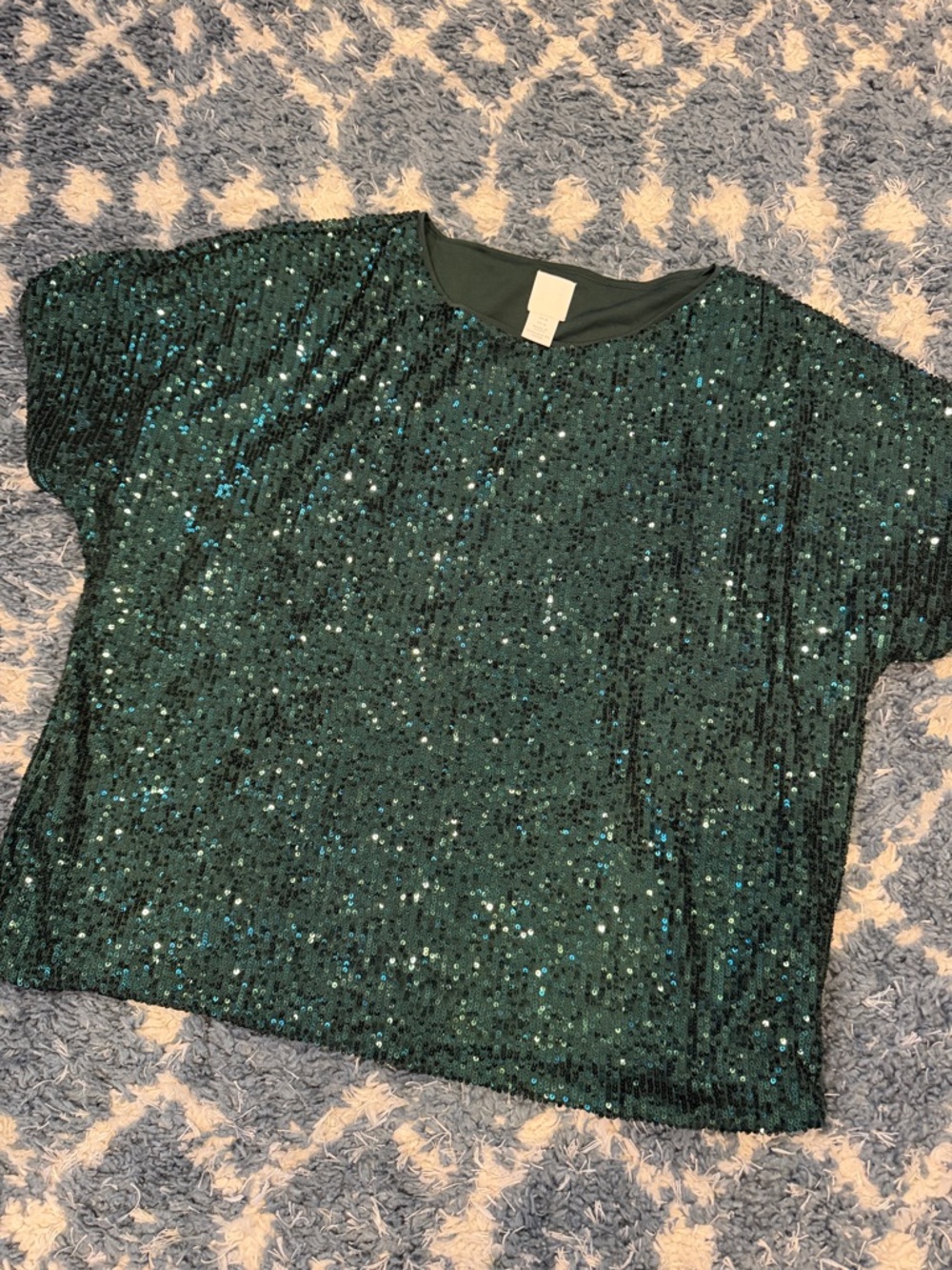 Sequin Short Sleeve Top